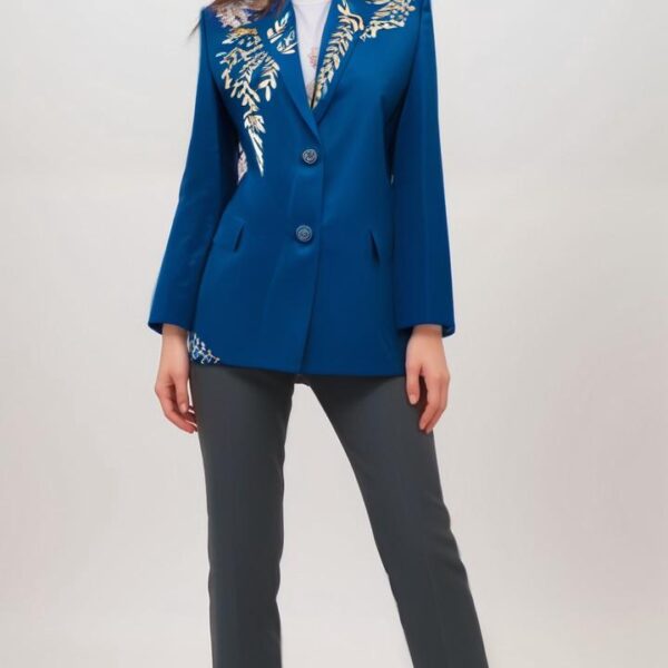 Chic ethinic emb womens blazer